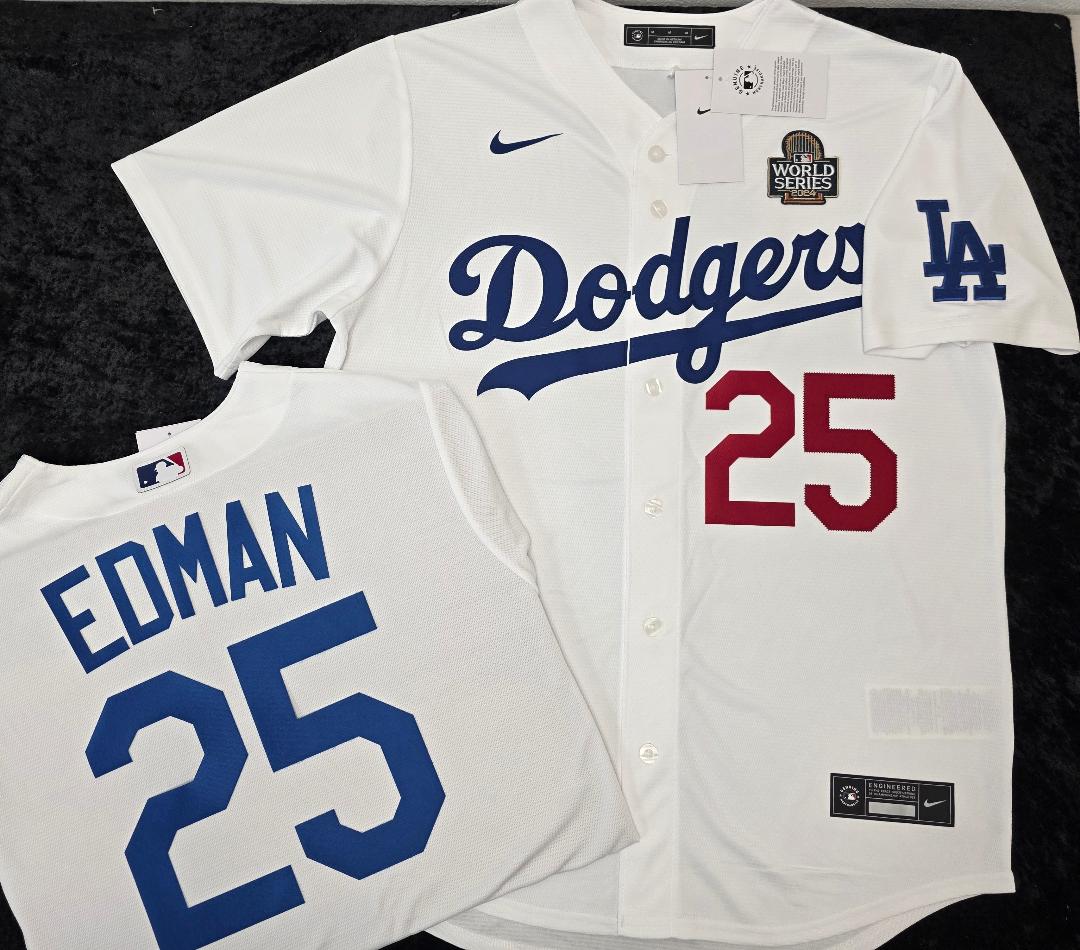 Nike Los Angeles Dodgers TOMMY EDMAN 2024 World Series Baseball Jersey WHITE