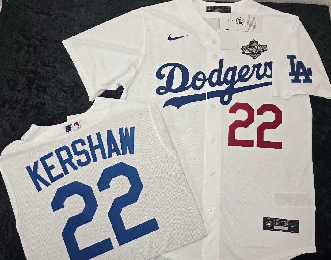 Nike Los Angeles Dodgers CLAYTON KERSHAW 2025 World Series Baseball Jersey WHITE