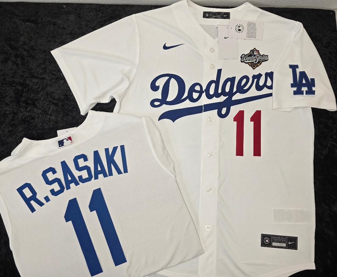 Nike Los Angeles Dodgers ROKI SASAKI 2025 World Series Baseball Jersey WHITE