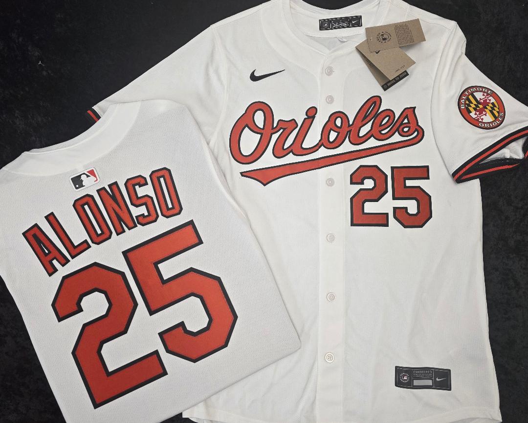 Nike Baltimore Orioles PETE ALONSO Sewn Baseball Jersey WHITE