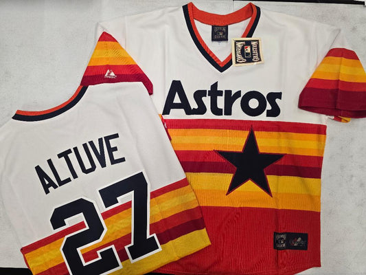 Cooperstown Collection Houston Astros JOSE ALTUVE Sewn THROWBACK Baseball Jersey