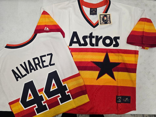 Cooperstown Collection Houston Astros JORDAN ALVAREZ Sewn THROWBACK Baseball Jersey