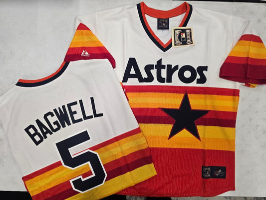 Cooperstown Collection Houston Astros JEFF BAGWELL Sewn THROWBACK Baseball Jersey