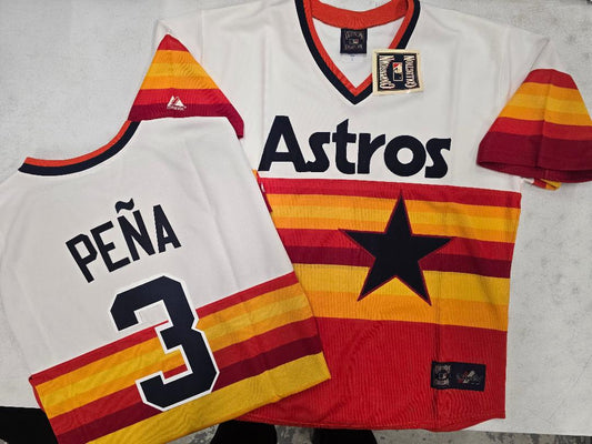Cooperstown Collection Houston Astros JEREMY PENA Sewn THROWBACK Baseball Jersey