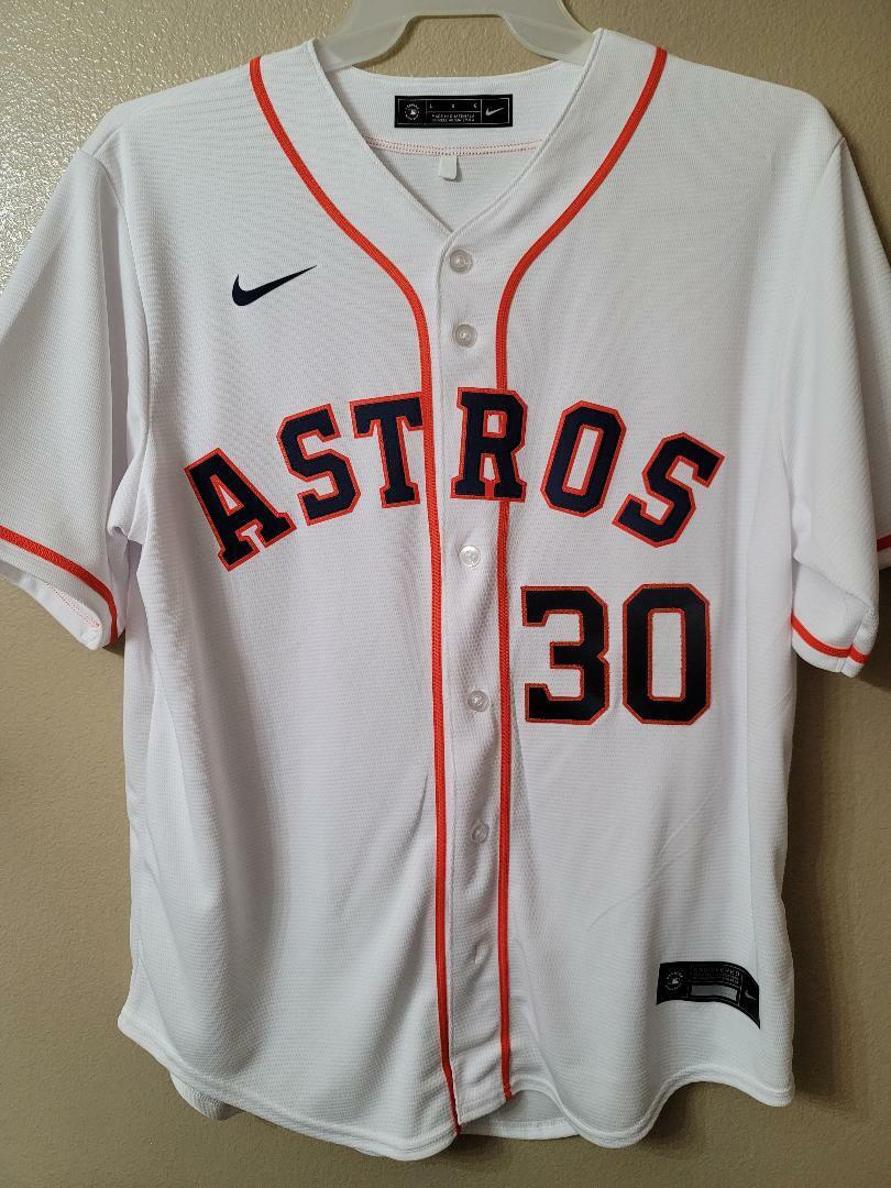 Mens NIKE Houston Astros KYLE TUCKER Baseball Jersey WHITE