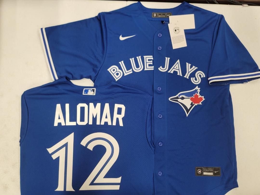 Nike Toronto Blue Jays ROBERTO ALOMAR Sewn Baseball Jersey ROYAL