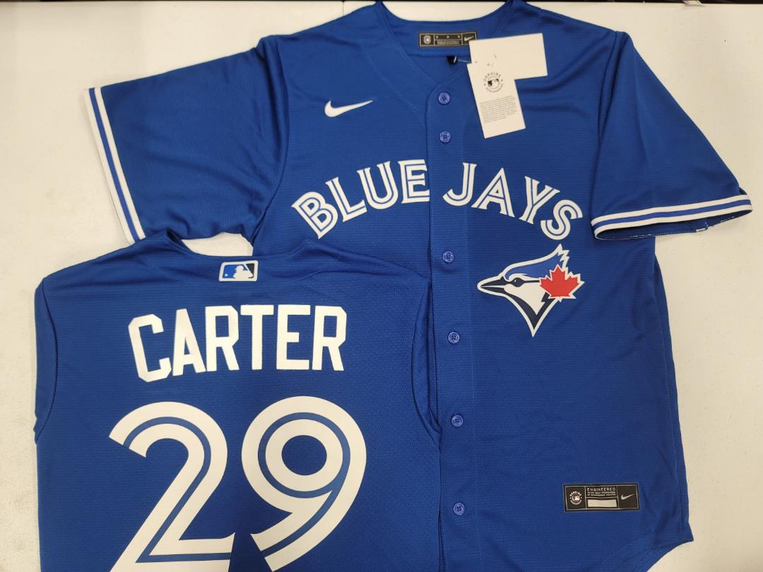 Nike Toronto Blue Jays JOE CARTER Sewn Baseball Jersey ROYAL –
