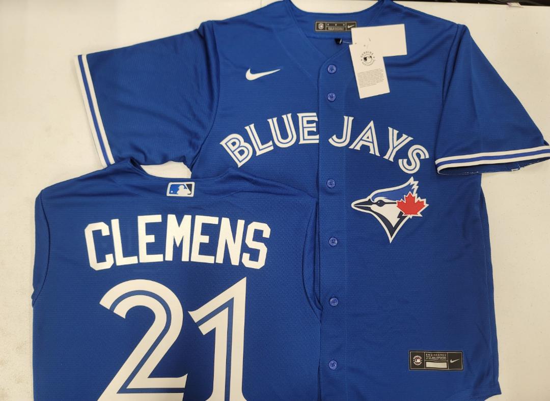 Nike Toronto Blue Jays ROGER CLEMENS Sewn Baseball Jersey ROYAL