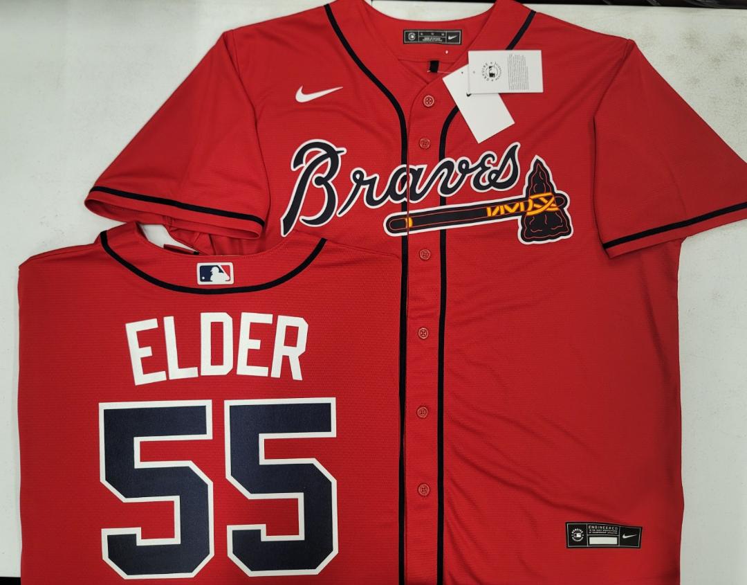 Nike Atlanta Braves BRYCE ELDER Sewn Baseball Jersey RED