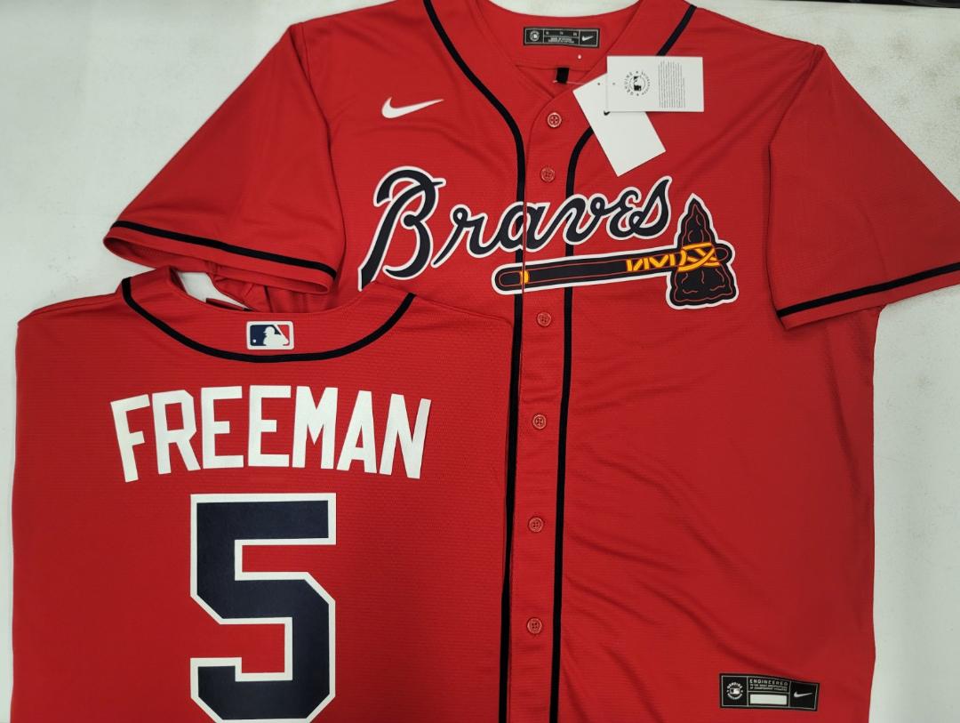 Nike Atlanta Braves FREDDIE FREEMAN Sewn Baseball Jersey RED