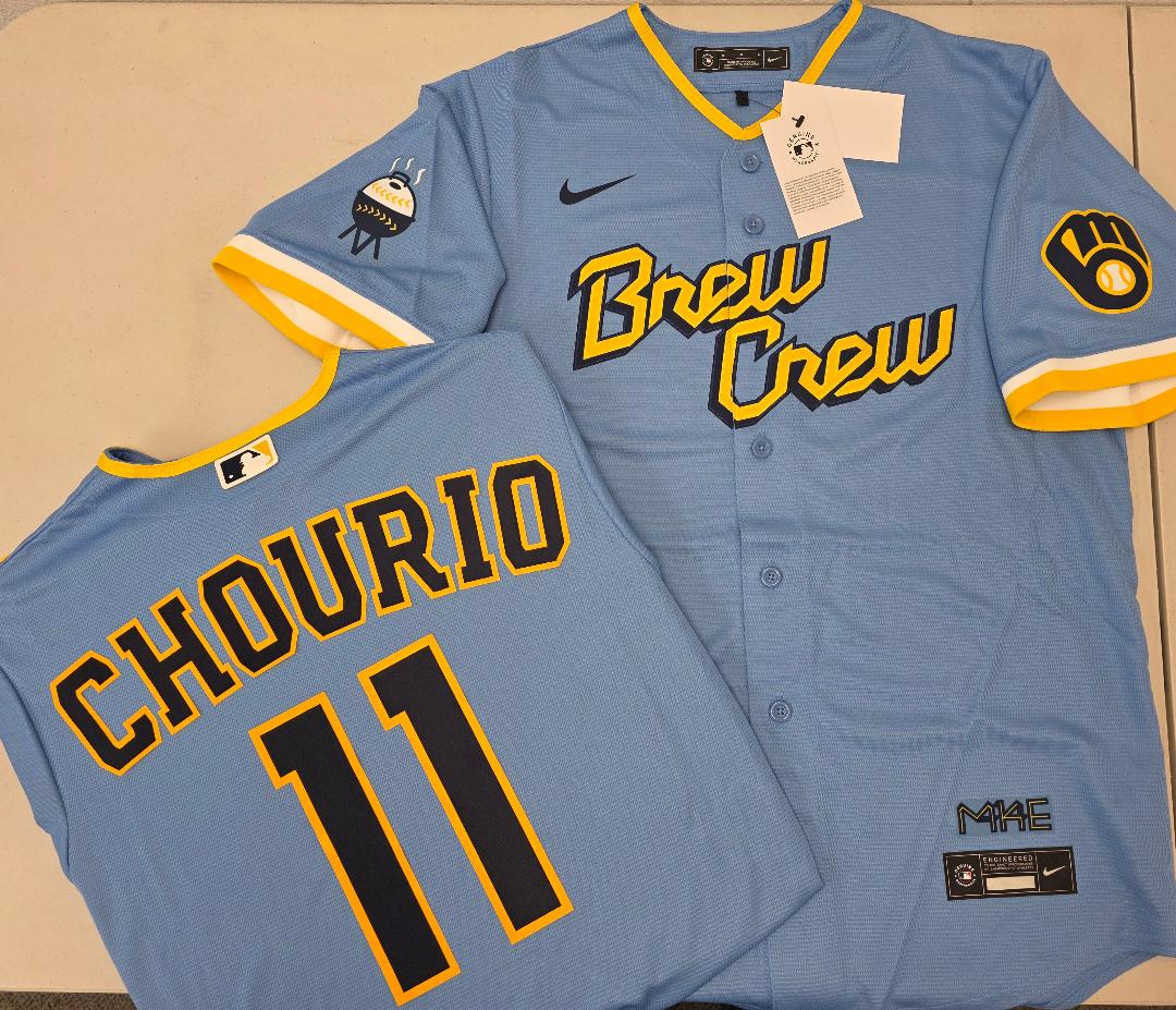 Nike Milwaukee Brewers JACKSON CHOURIO City Connect Sewn Baseball Jersey