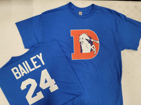 Mens NFL Team Apparel Denver Broncos CHAMP BAILEY Throwback Football Jersey Shirt ROYAL
