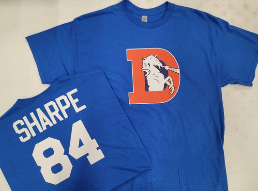 Mens NFL Team Apparel Denver Broncos SHANNON SHARPE Throwback Football Jersey Shirt ROYAL
