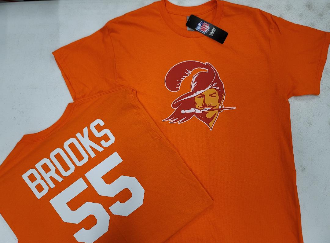 Mens NFL Team Apparel Tampa Bay Buccaneers DERRICK BROOKS Throwback Football Jersey Shirt ORANGE