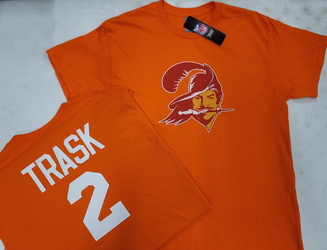 Mens NFL Team Apparel Tampa Bay Buccaneers KYLE TRASK Throwback Football Jersey Shirt ORANGE