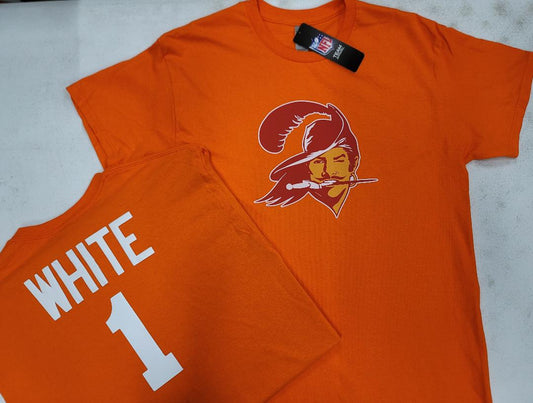 Mens NFL Team Apparel Tampa Bay Buccaneers RACHARD WHITE Throwback Football Jersey Shirt ORANGE