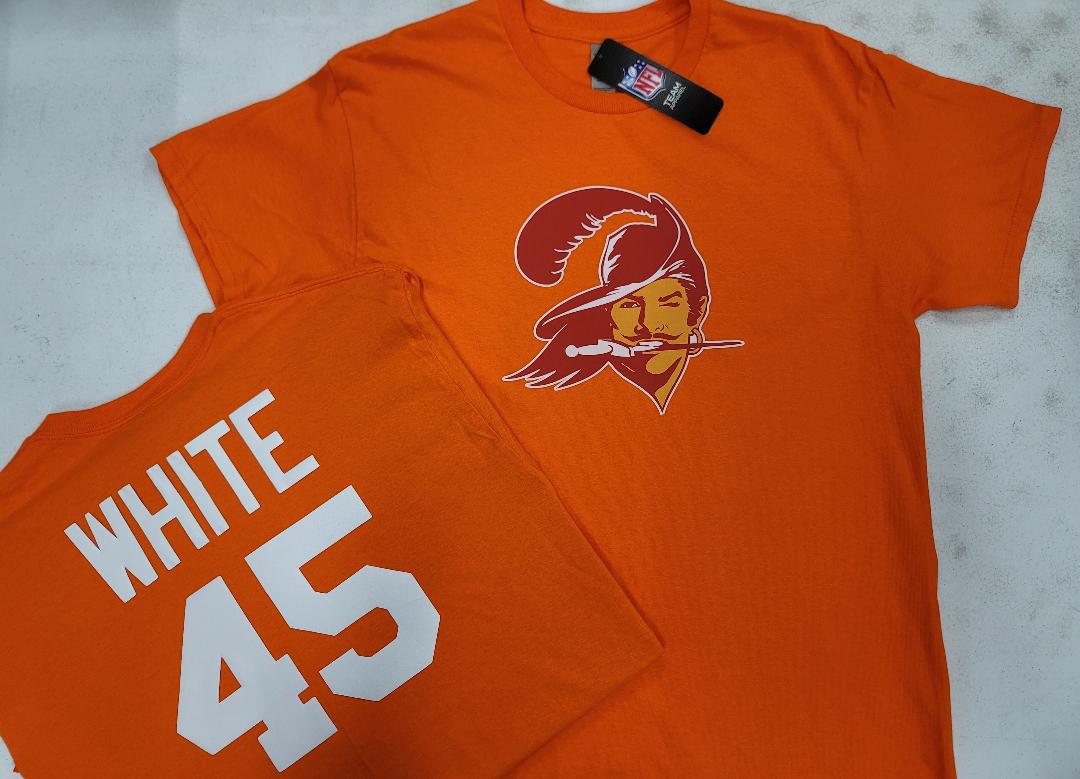 Mens NFL Team Apparel Tampa Bay Buccaneers DEVIN WHITE Throwback Football Jersey Shirt ORANGE