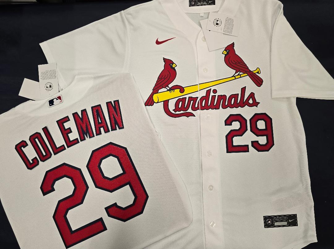 Mens Nike St Louis Cardinals VINCE COLEMAN Baseball Jersey WHITE