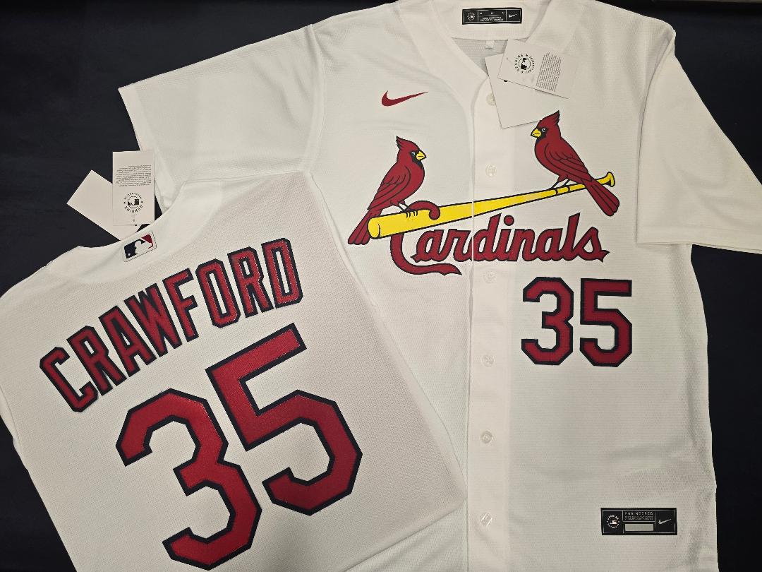 Mens Nike St Louis Cardinals BRANDON CRAWFORD Baseball Jersey WHITE
