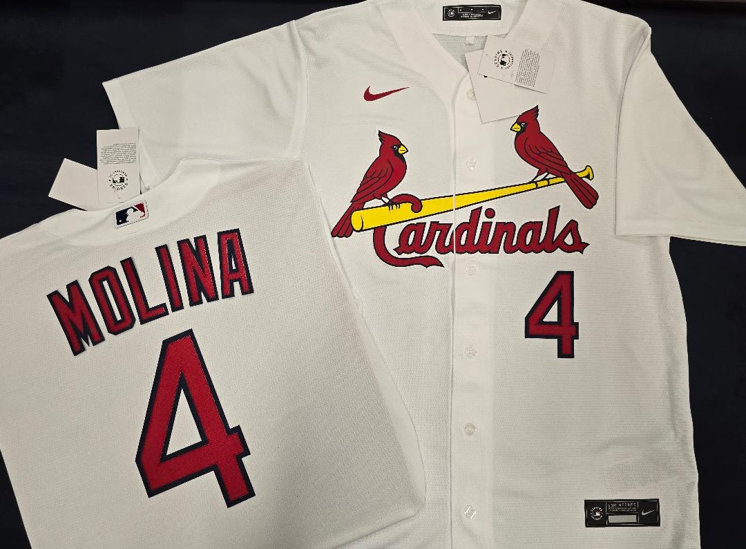 Mens Nike St Louis Cardinals YADIER MOLINA Baseball Jersey WHITE