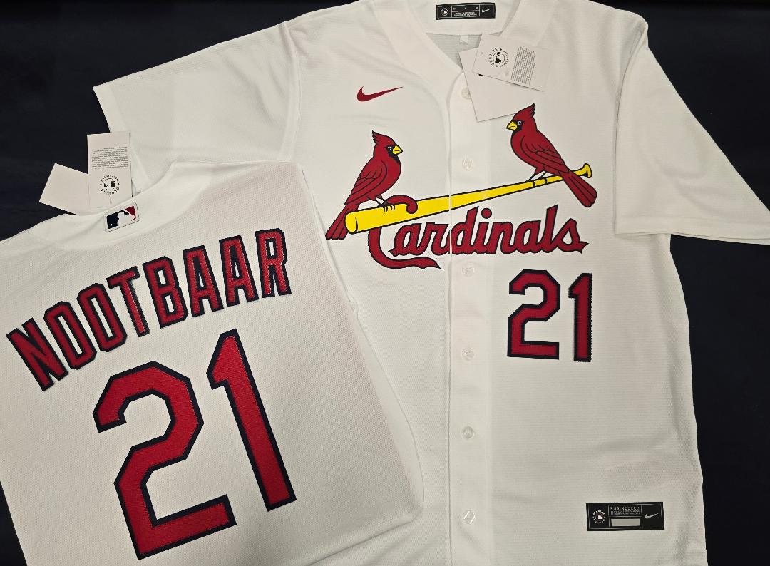 Mens Nike St Louis Cardinals LARS NOOTBAAR Baseball Jersey WHITE