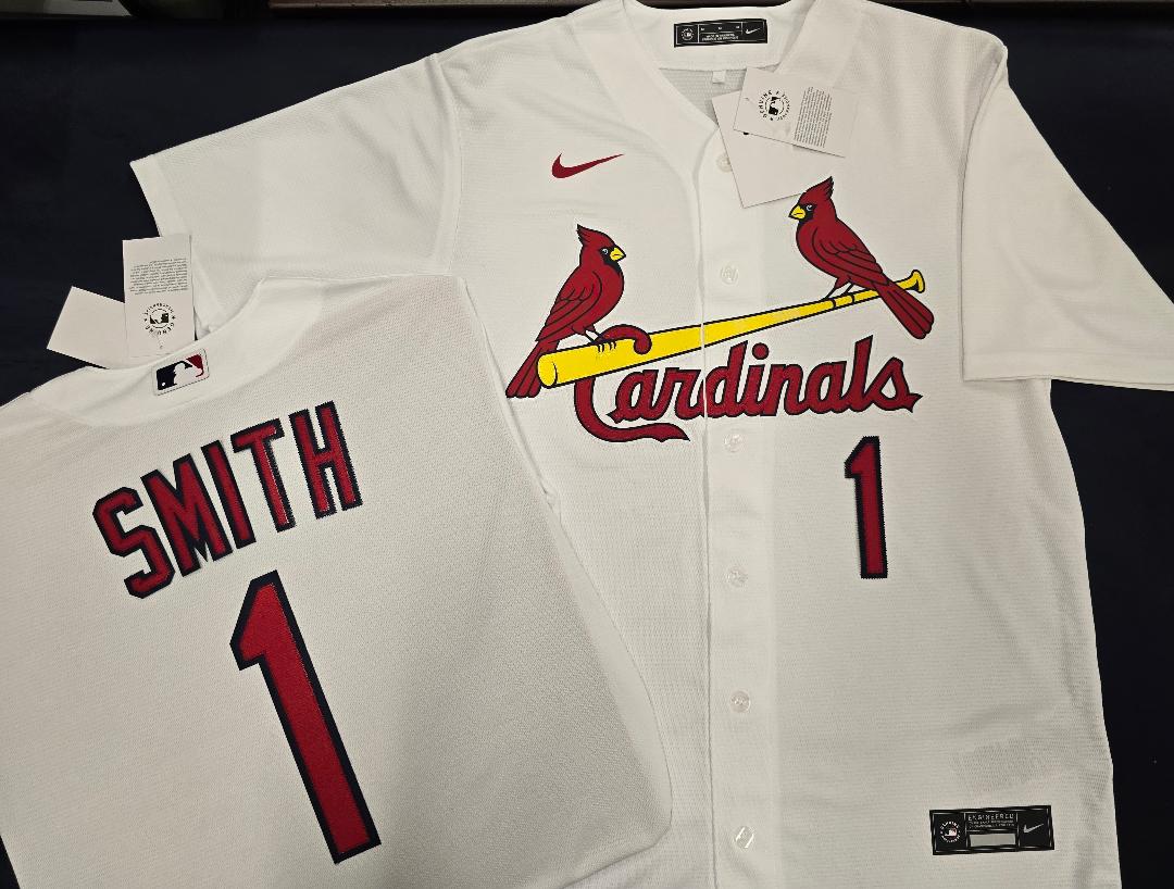 Mens Nike St Louis Cardinals OZZIE SMITH Baseball Jersey WHITE