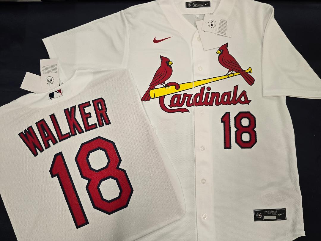Mens Nike St Louis Cardinals JORDAN WALKER Baseball Jersey WHITE