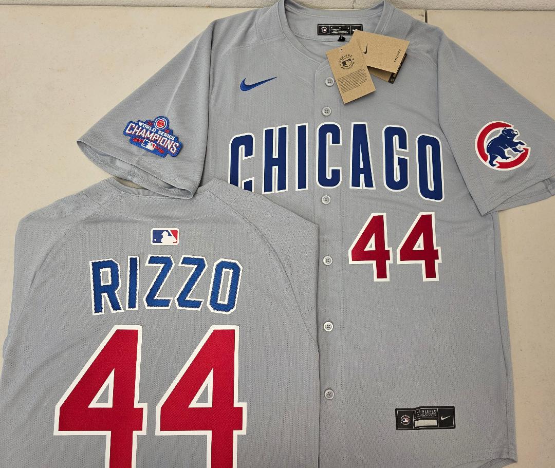 Nike Chicago Cubs ANTHONY RIZZO 2016 World Series Baseball Jersey GRAY