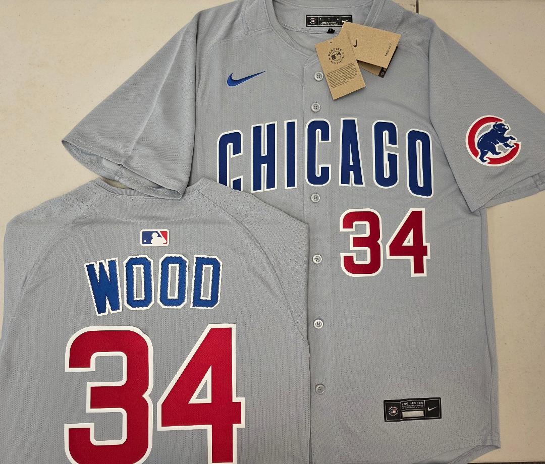 Nike Chicago Cubs KERRY WOOD Vintage Baseball Jersey GRAY