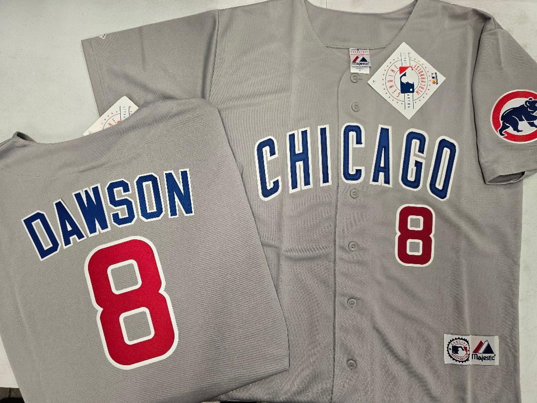 Majestic Chicago Cubs ANDRE DAWSON Vintage Baseball Jersey GRAY