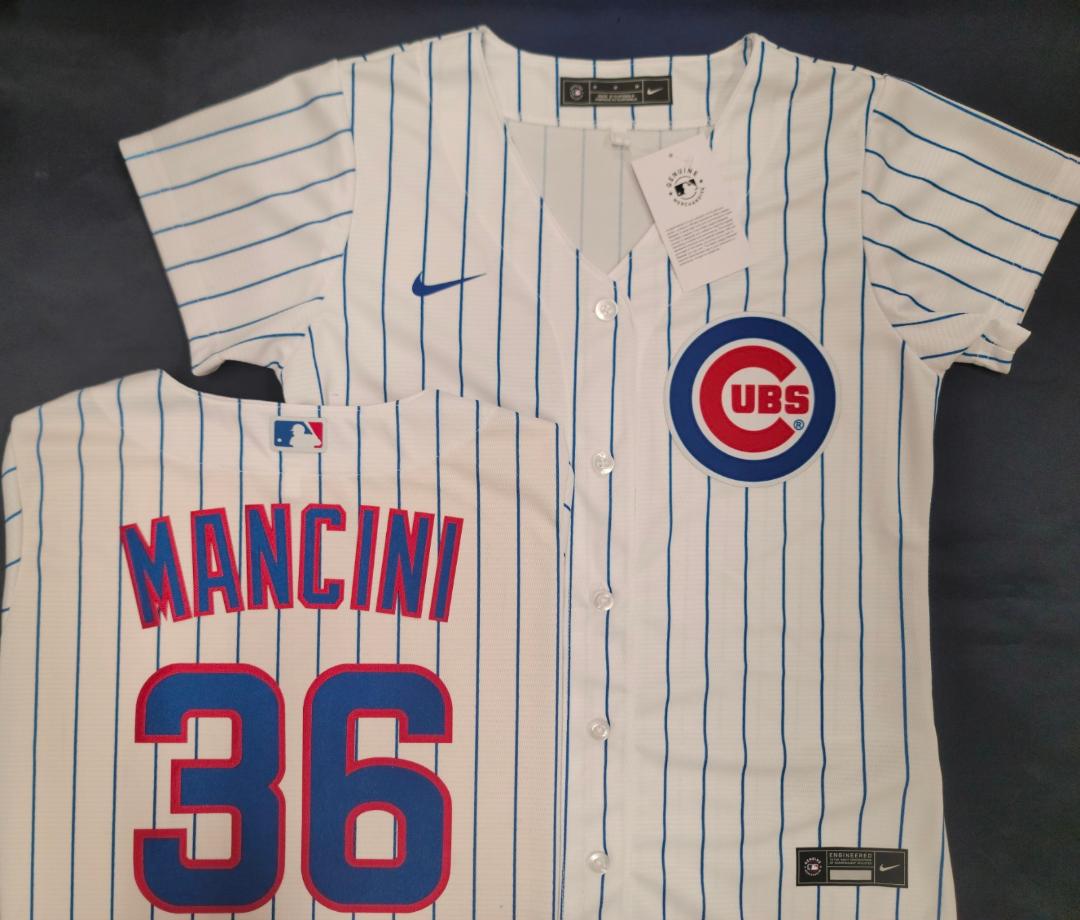 WOMENS Nike Chicago Cubs TREY MANCINI Sewn Baseball Jersey WHITE P/S