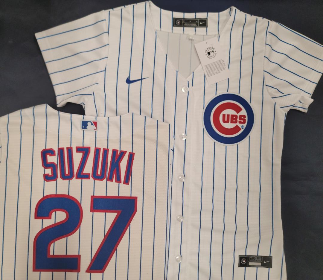 WOMENS Nike Chicago Cubs SEIYA SUZUKI Sewn Baseball Jersey WHITE P/S