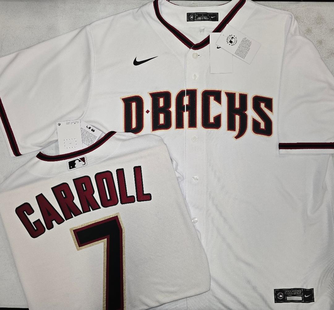 Nike Arizona Diamondbacks CORBIN CARROLL Sewn Baseball Jersey WHITE