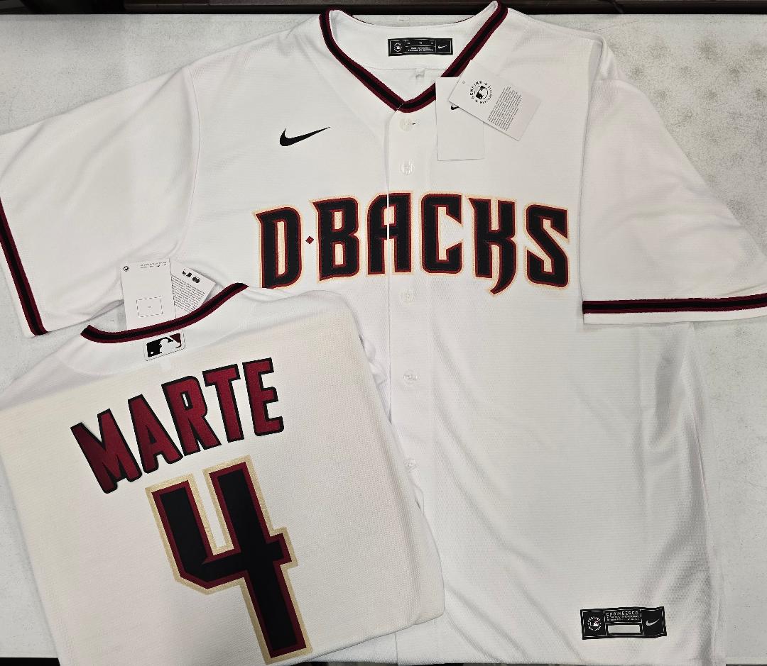 Nike Arizona Diamondbacks KETEL MARTE Sewn Baseball Jersey WHITE