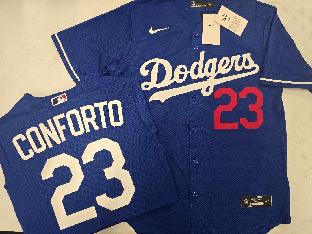 NIKE Los Angeles Dodgers MICHAEL CONFORTO Baseball Jersey BLUE