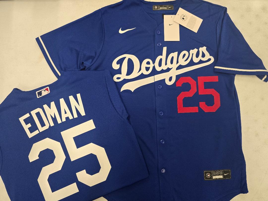 NIKE Los Angeles Dodgers TOMMY EDMAN Baseball Jersey BLUE
