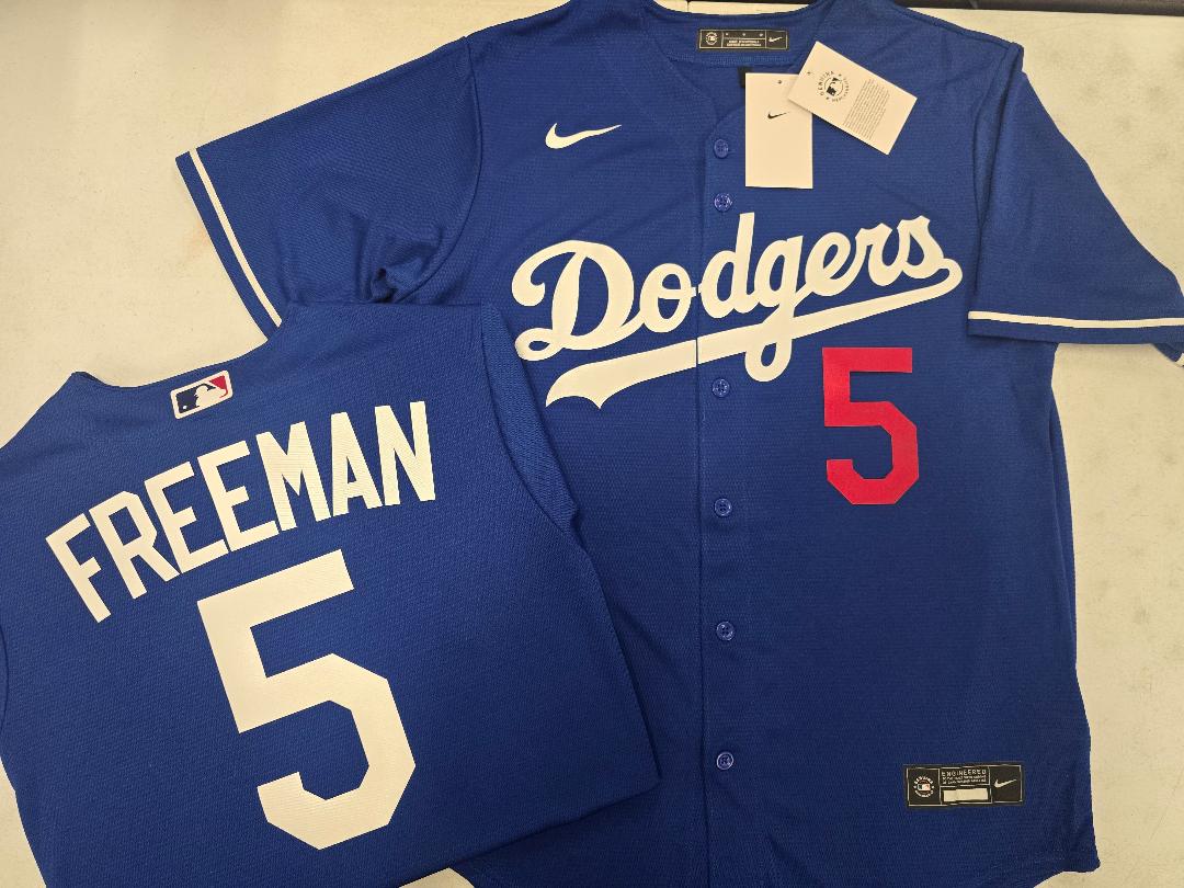 NIKE Los Angeles Dodgers FREDDIE FREEMAN Baseball Jersey BLUE