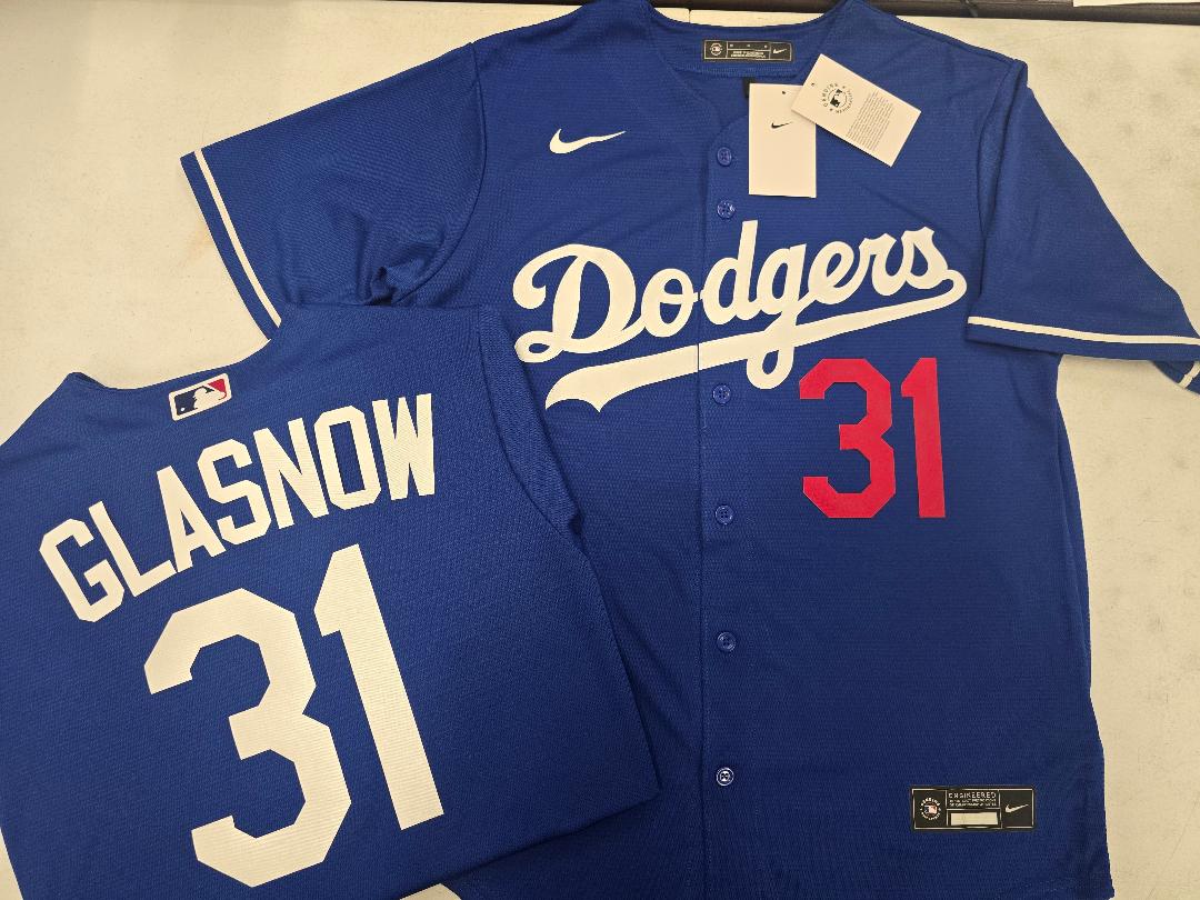 NIKE Los Angeles Dodgers TYLER GLASNOW Baseball Jersey BLUE