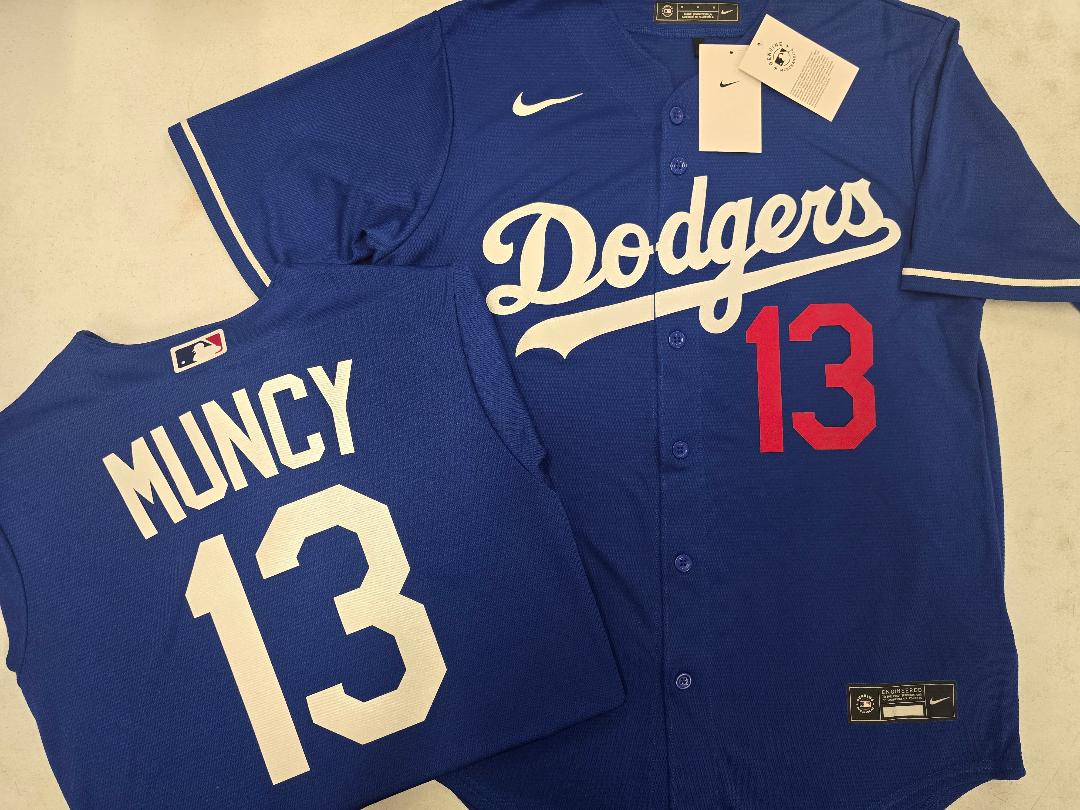NIKE Los Angeles Dodgers MAX MUNCY Baseball Jersey BLUE
