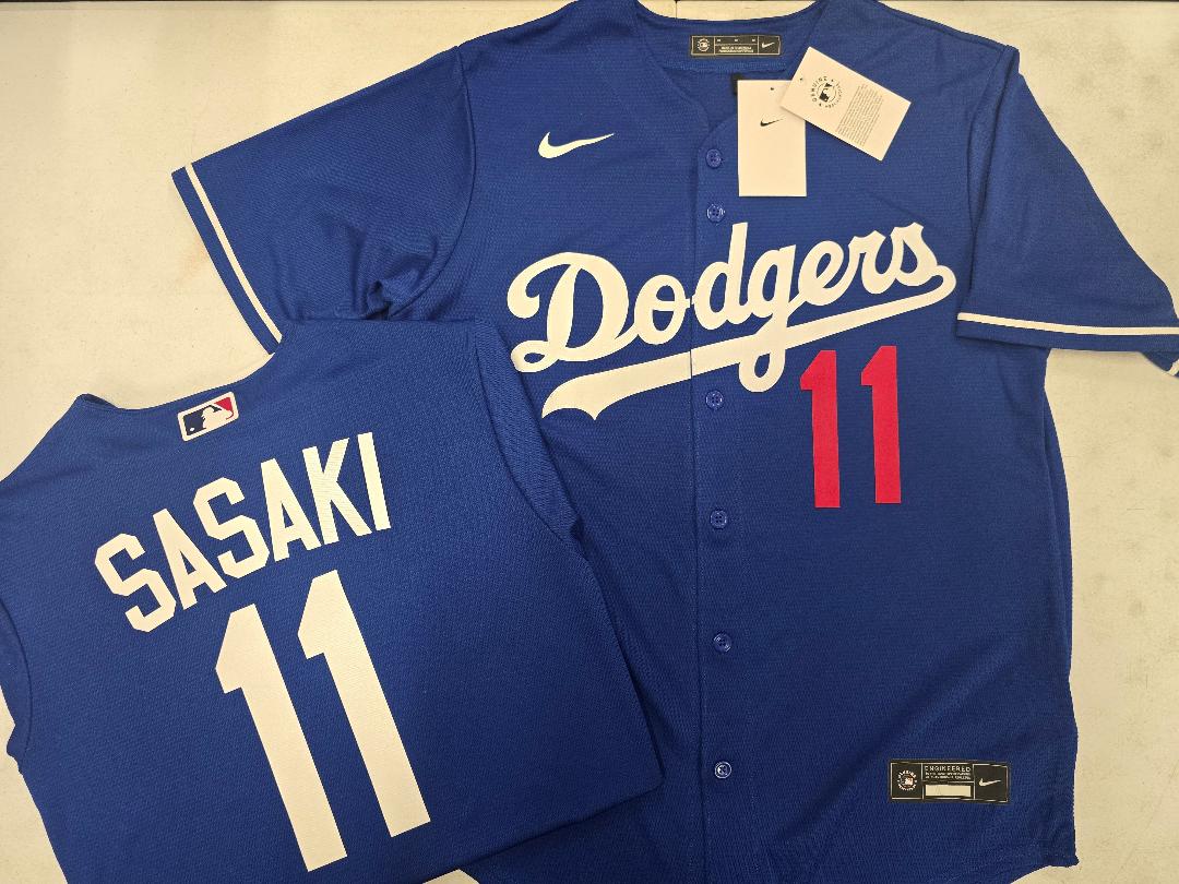NIKE Los Angeles Dodgers ROKI SASAKI Baseball Jersey BLUE