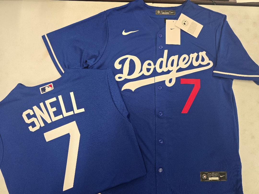 NIKE Los Angeles Dodgers BLAKE SNELL Baseball Jersey BLUE
