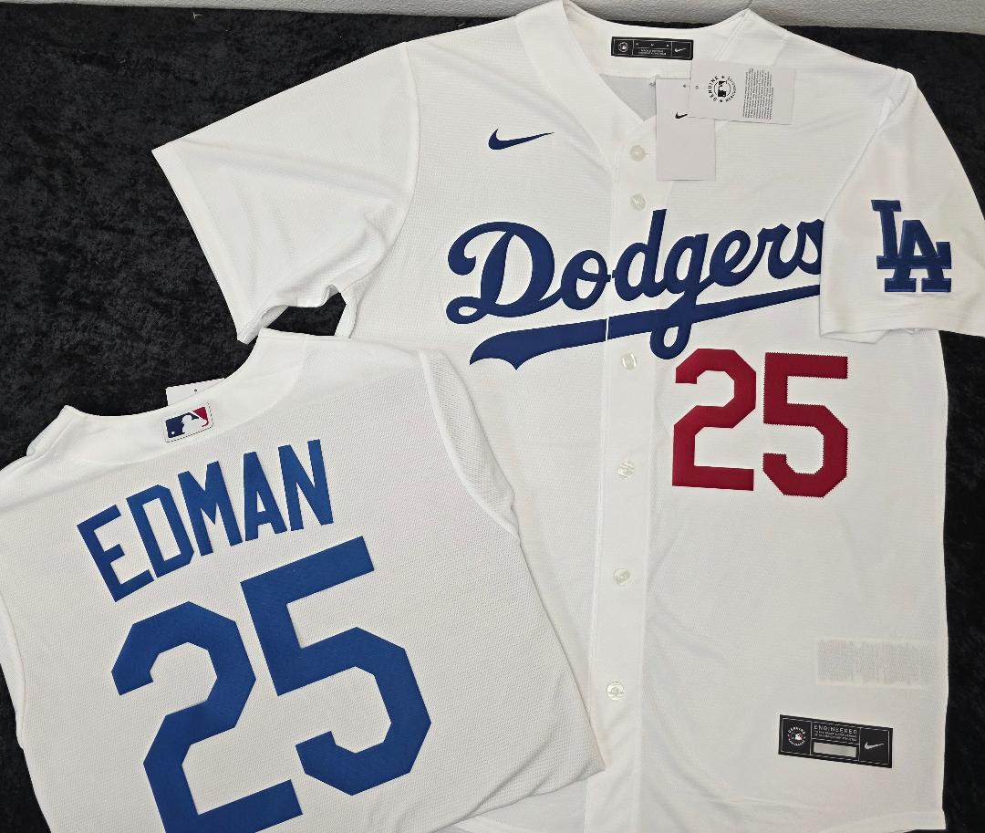 NIKE Los Angeles Dodgers TOMMY EDMAN SEWN Baseball Jersey WHITE