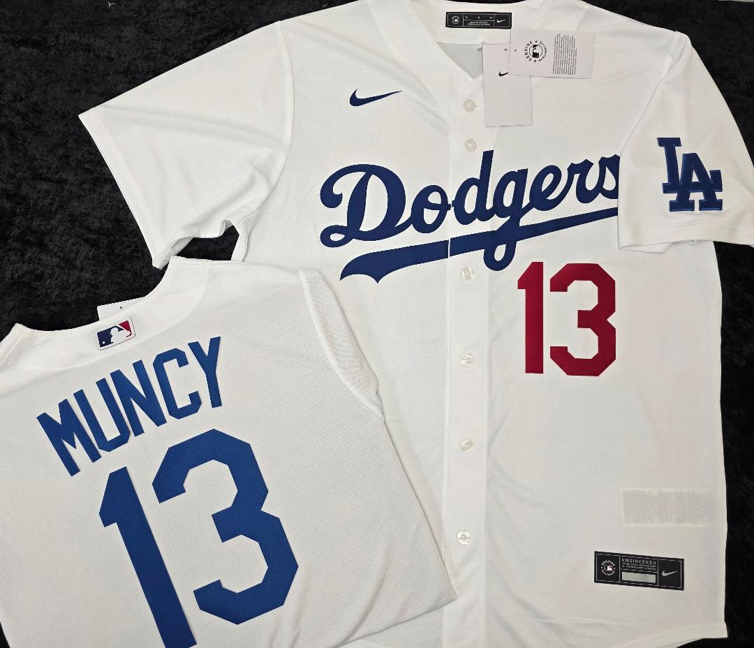 NIKE Los Angeles Dodgers MAX MUNCY SEWN Baseball Jersey WHITE