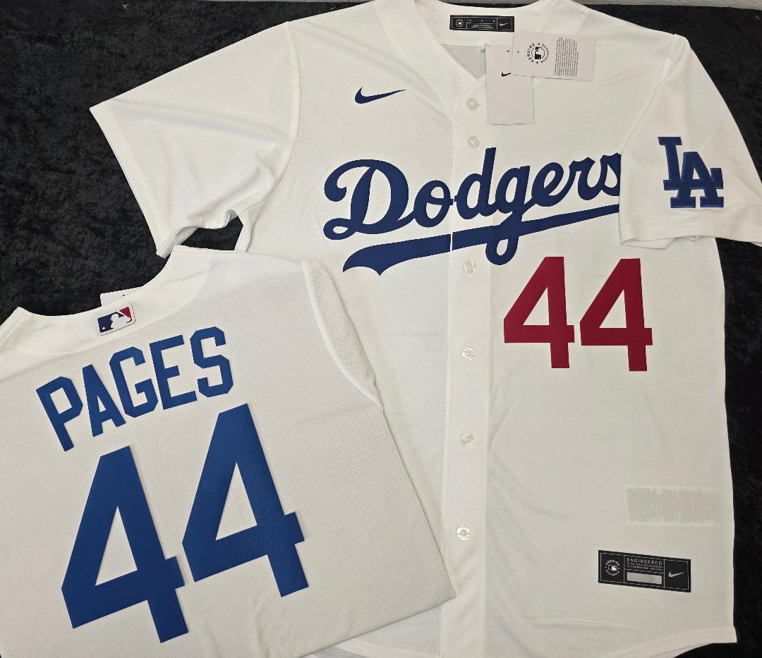 NIKE Los Angeles Dodgers ANDY PAGES SEWN Baseball Jersey WHITE