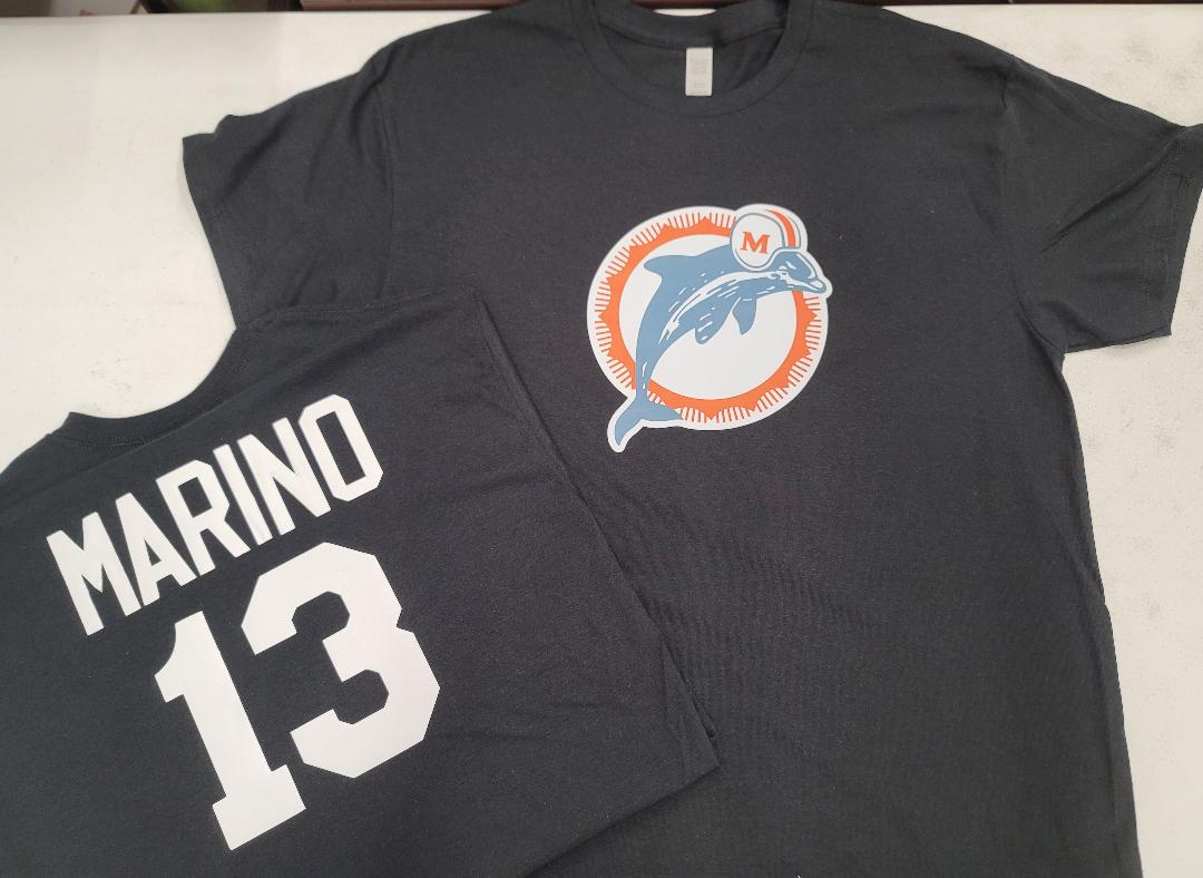 Mens NFL Team Apparel Miami Dolphins DAN MARINO Throwback Football Jersey Shirt BLACK