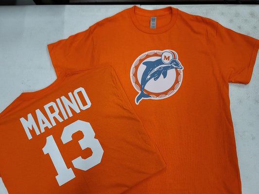 Mens NFL Team Apparel Miami Dolphins DAN MARINO Throwback Football Jersey Shirt ORANGE