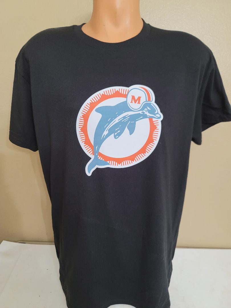 Mens NFL Team Apparel MIAMI DOLPHINS Throwback Vintage SHIRT BLACK