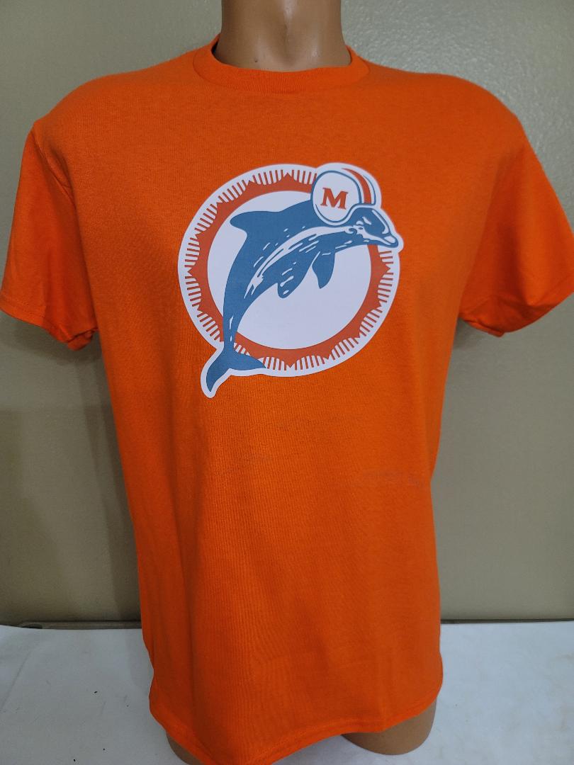 Mens NFL Team Apparel MIAMI DOLPHINS Throwback Vintage SHIRT ORANGE