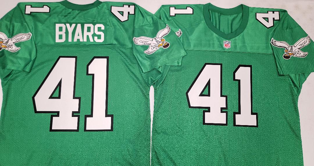 Philadelphia Eagles KEITH BYARS 90s Vintage Throwback Football Jersey KELLY GREEN