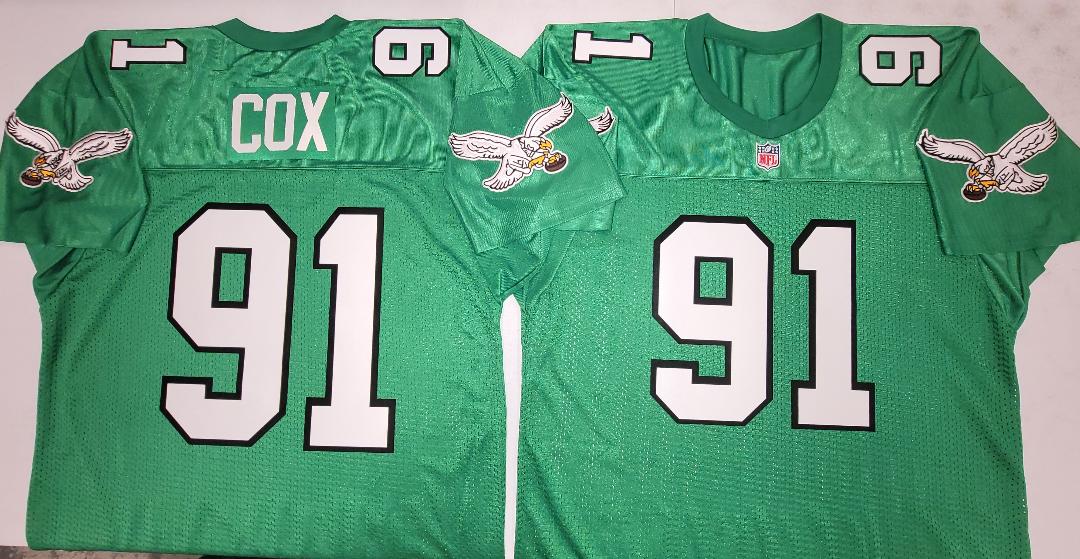 Philadelphia Eagles FLETCHER COX Vintage Throwback Football Jersey KELLY GREEN